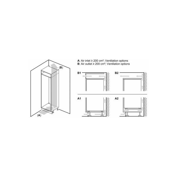 Siemens KB96NVFE0 iQ300 Einbau Kühl-Gefrierkombination, Nischenhöhe 195 cm, 383 L, Full noFrost, Festtürtechnik, Home Connect, hyperFresh, weiß