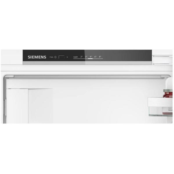 Siemens KI22LVFE0 iQ300 Einbaukühlschrank mit Gefrierfach, Nischenhöhe: 88 cm, 119 L, Flachscharnier, Super Cooling, extrem leise, weiß