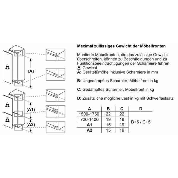 Siemens KI22LVFE0 iQ300 Einbaukühlschrank mit Gefrierfach, Nischenhöhe: 88 cm, 119 L, Flachscharnier, Super Cooling, extrem leise, weiß