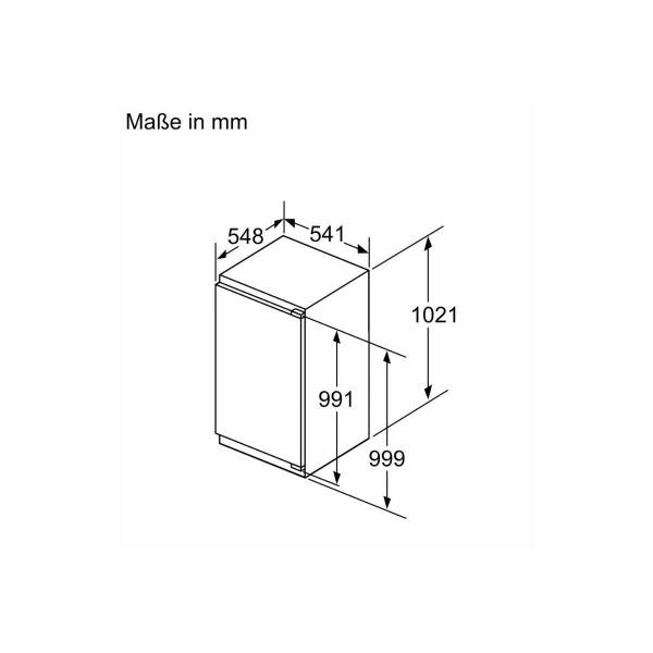 Siemens KI32LVFE0 iQ300 Einbaukühlschrank mit Gefrierfach, Nischenhöhe 102,5 cm, 147 L, Flachscharnier, Super Cooling, extrem leise, weiß