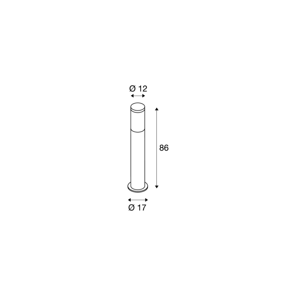 SLV F-POL Outdoor Standleuchte, TC-(D,H,T,Q)SE, IP54 , rund, anthrazit, max. 20W (231595)