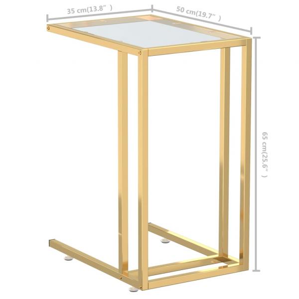 Computer-Beistelltisch Transparent 50x35x65 cm Hartglas