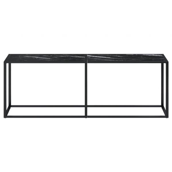 Konsolentisch Schwarz Marmor-Optik 220x35x75,5 cm Hartglas