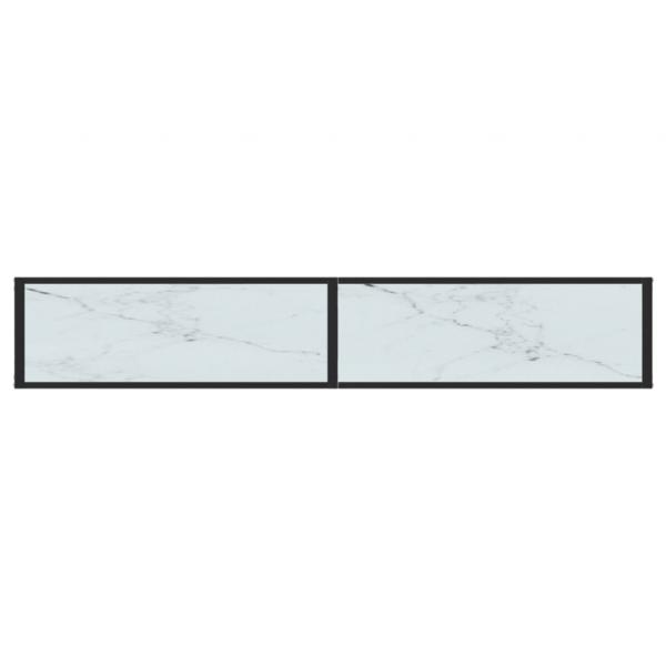 Konsolentisch Weiß Marmor-Optik 200x35x75,5 cm Hartglas