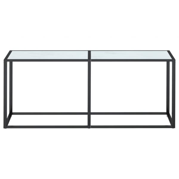 Konsolentisch Weiß Marmor-Optik 180x35x75,5 cm Hartglas