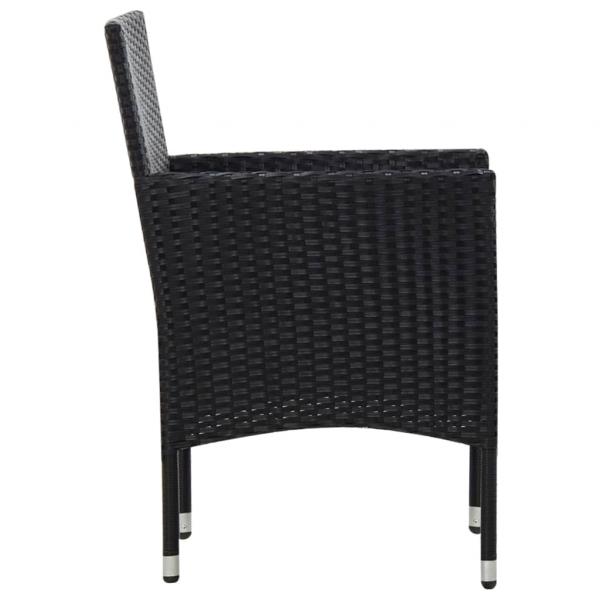 4-tlg. Garten-Lounge-Set mit Auflagen Poly Rattan Schwarz