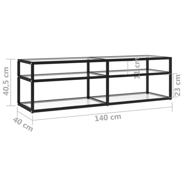 TV-Schrank Transparent 140x40x40,5 cm Hartglas