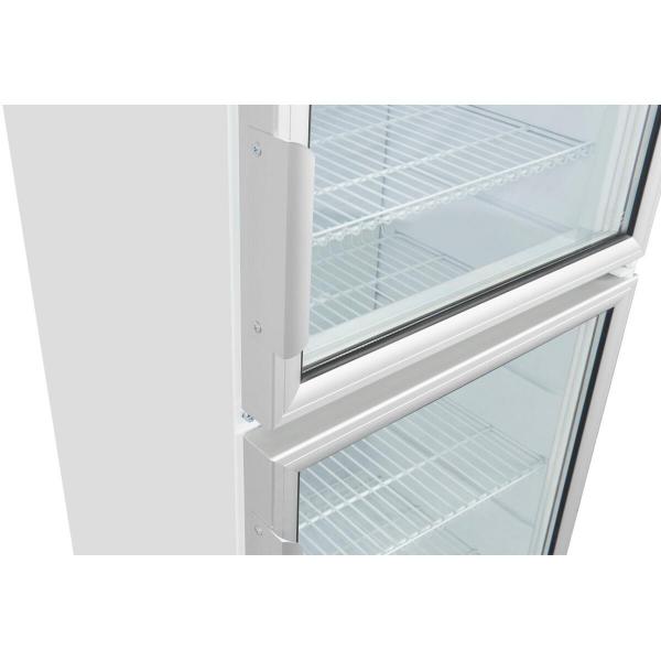 Exquisit GKS350-2-GT-280D Glastür-Kühlschrank, 60 cm breit, 320l, weiß