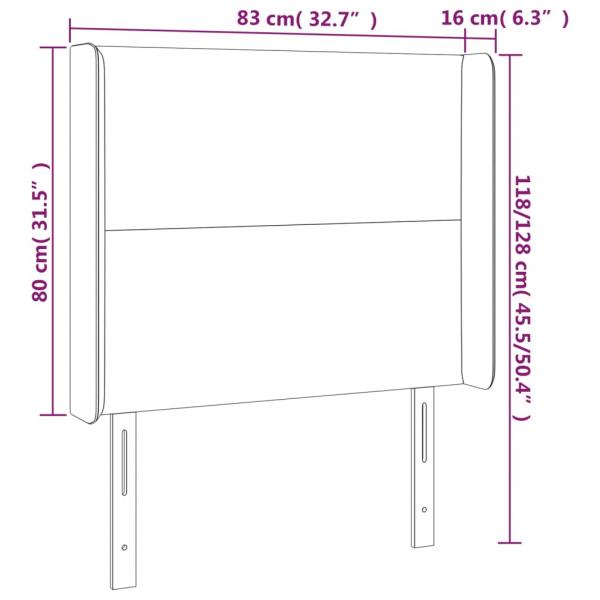 LED Kopfteil Schwarz 83x16x118/128 cm Samt