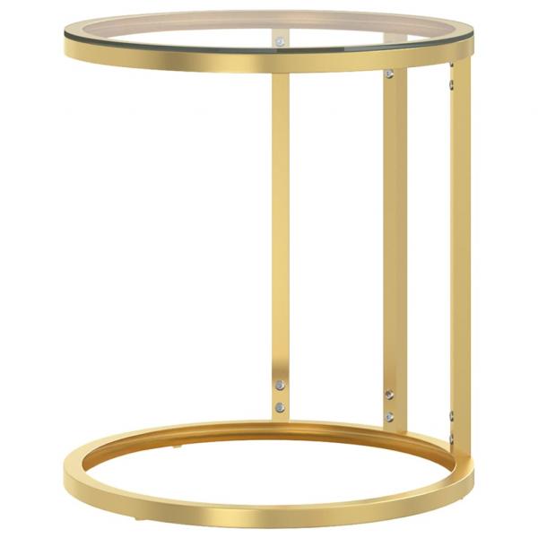 Beistelltisch Golden und Transparent 45 cm Hartglas