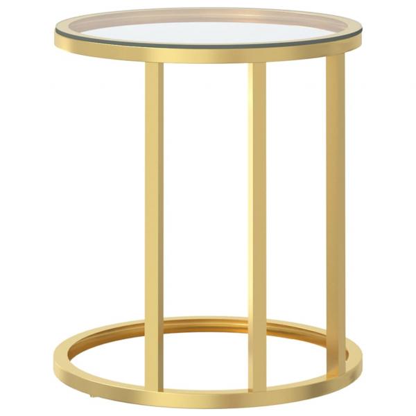 Beistelltisch Golden und Transparent 45 cm Hartglas