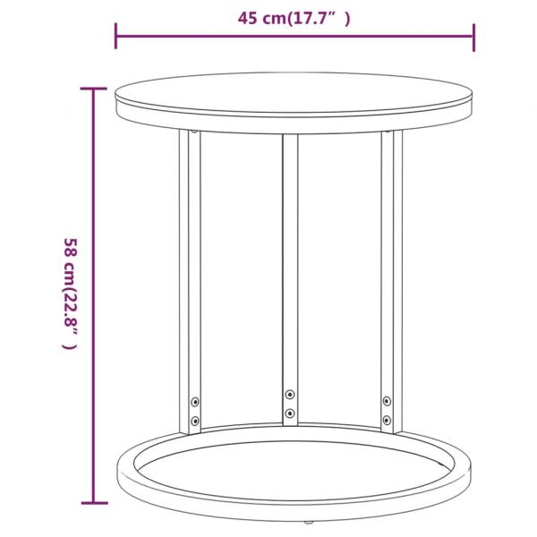 Beistelltisch Golden und Transparent 45 cm Hartglas