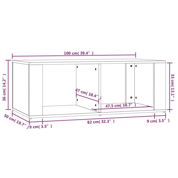 Couchtisch Weiß 100x50x36 cm Holzwerkstoff