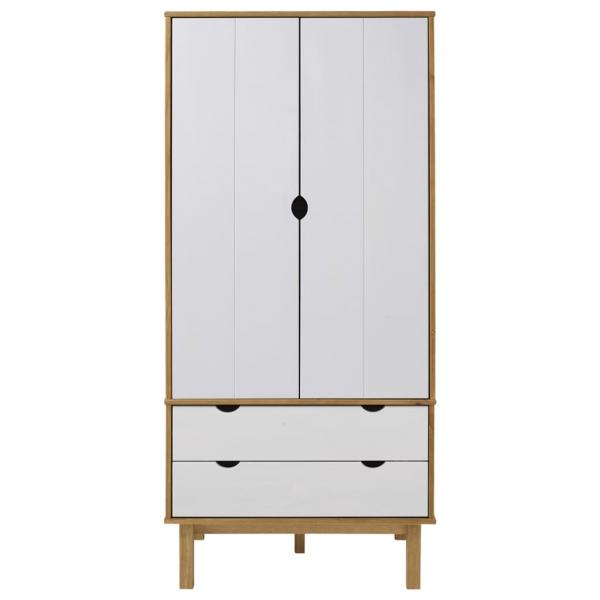 Kleiderschrank OTTA Braun&Weiß 76,5x53x172 cm Massivholz Kiefer