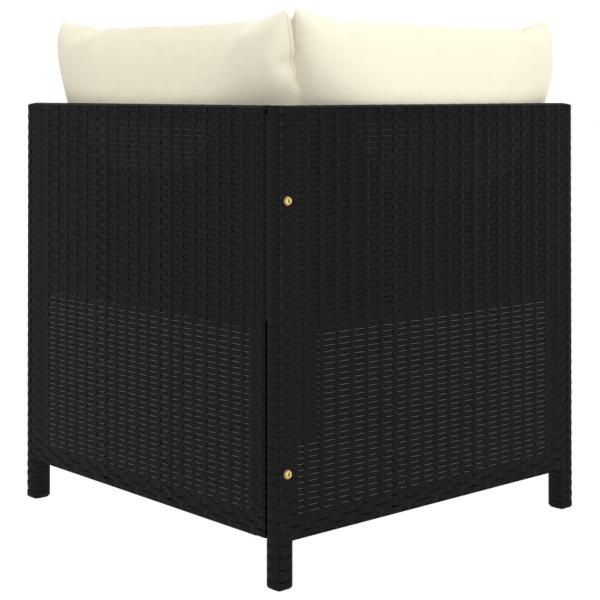 10-tlg. Garten-Lounge-Set mit Kissen Poly Rattan Schwarz