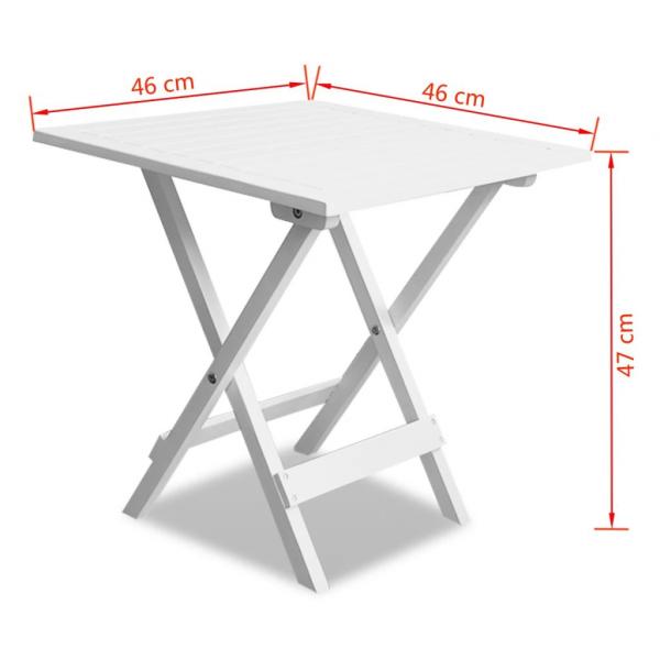 Bistrotisch Weiß 46x46x47 cm Massivholz Akazie