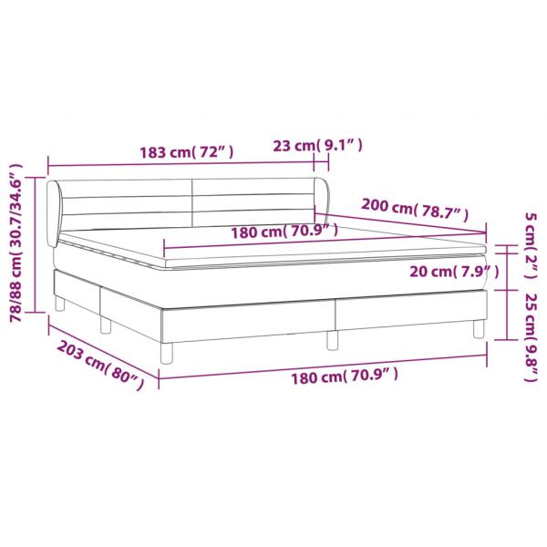 Boxspringbett mit Matratze Dunkelblau 180x200 cm Samt