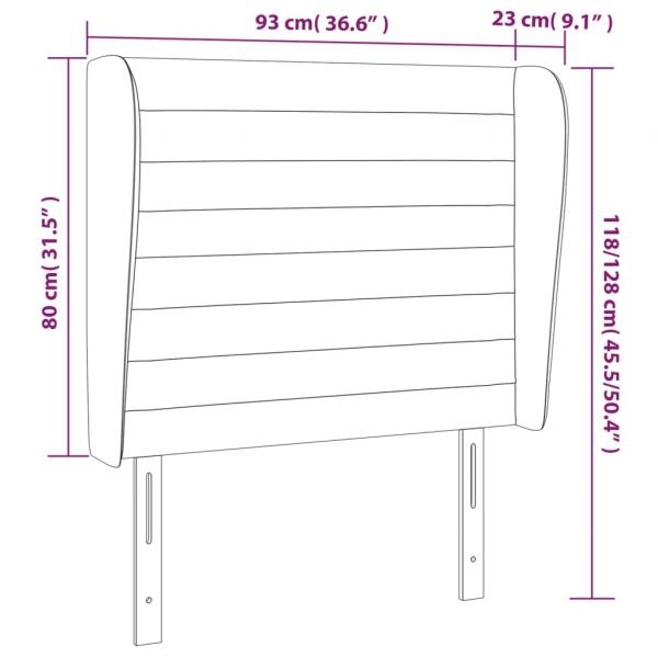 Kopfteil mit Ohren Rosa 93x23x118/128 cm Samt