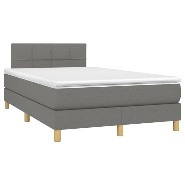 Boxspringbett mit Matratze Dunkelgrau 120x200 cm Stoff