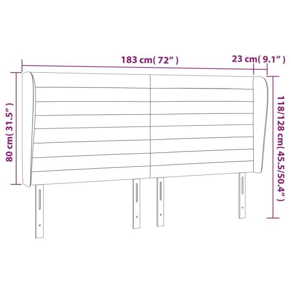 Kopfteil mit Ohren Dunkelgrau 183x23x118/128 cm Samt