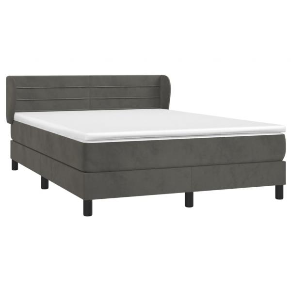 Boxspringbett mit Matratze Dunkelgrau 180x200 cm Samt