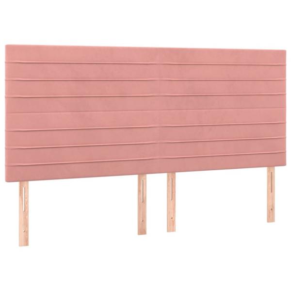 Kopfteile 4 Stk. Rosa 90x5x78/88 cm Samt