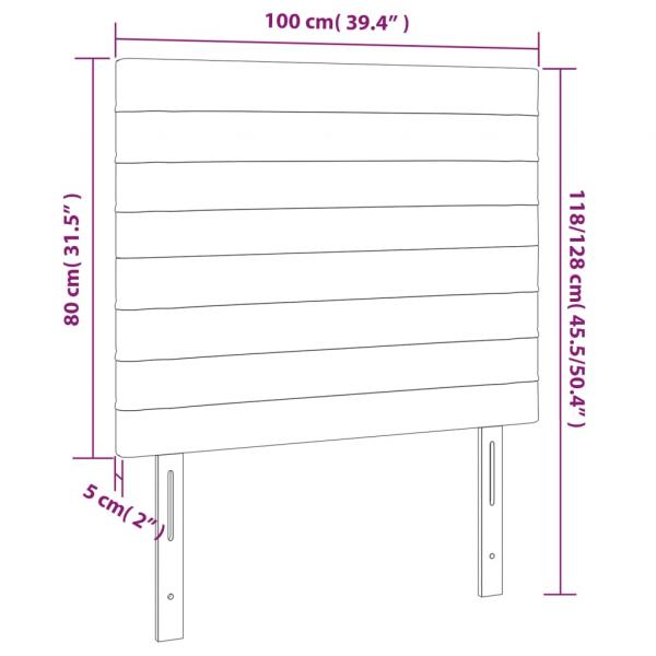 LED Kopfteil Rosa 100x5x118/128 cm Samt