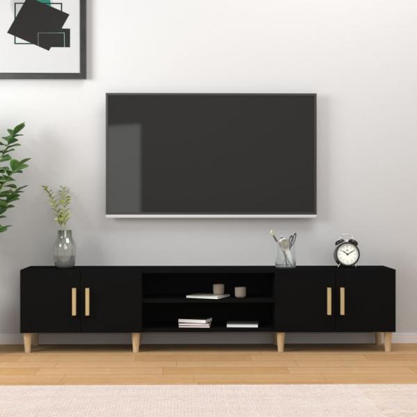 ARDEBO.de - TV-Schrank Schwarz 180x31,5x40 cm Holzwerkstoff