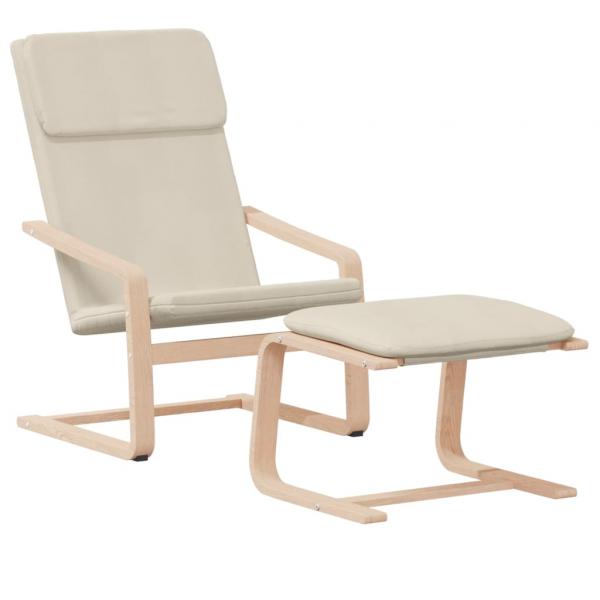 Relaxsessel mit Hocker Creme Stoff