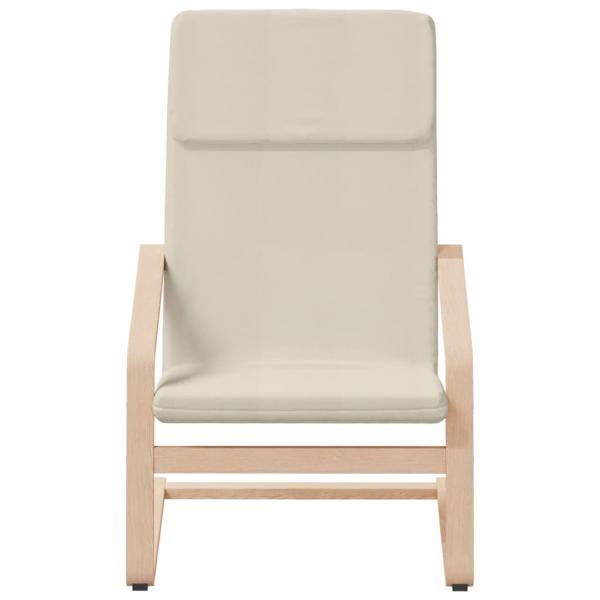 Relaxsessel mit Hocker Creme Stoff