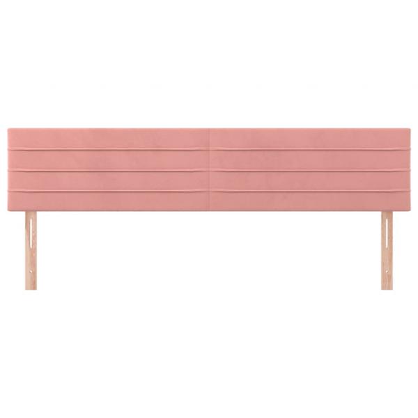 Kopfteile 2 Stk. Rosa 100x5x78/88 cm Samt