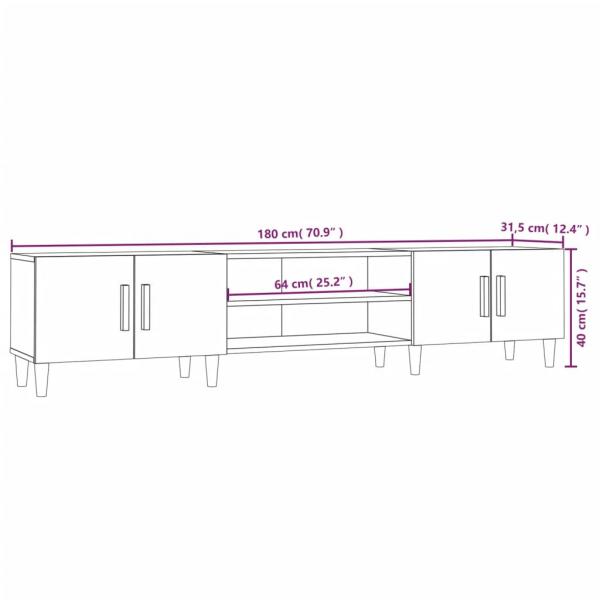 TV-Schrank Weiß 180x31,5x40 cm Holzwerkstoff