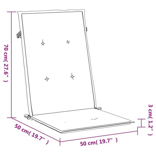 Gartenstuhlauflagen für Hochlehner 2 Stk. Grün 120x50x3cm Stoff