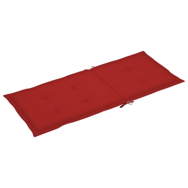 Gartenstuhlauflagen für Hochlehner 4 Stk. Rot 120x50x3 cm Stoff