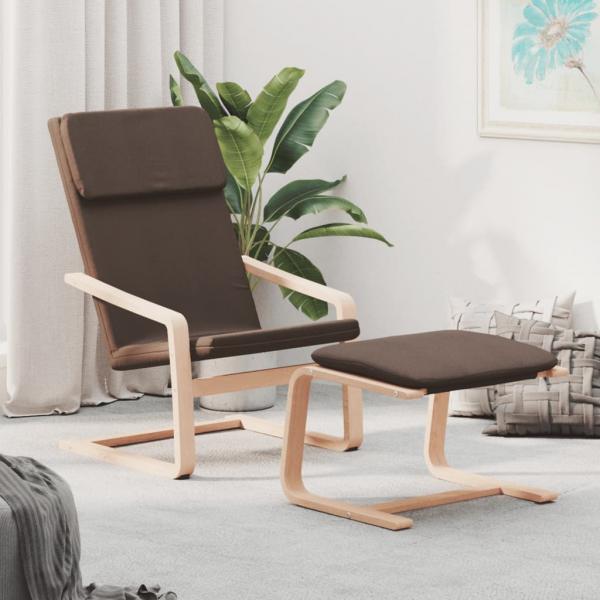 ARDEBO.de - Relaxsessel mit Hocker Dunkelbraun Stoff