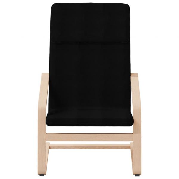 Relaxsessel mit Hocker Schwarz Stoff