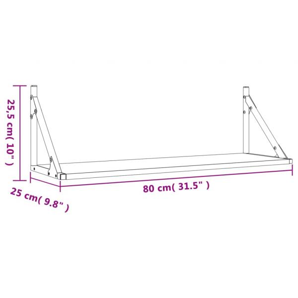 Wandregale 2 Stk. Grau Sonoma 80x25x25,5 cm Holzwerkstoff