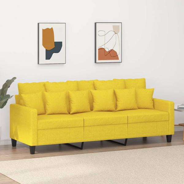 ARDEBO.de - 3-Sitzer-Sofa Hellgelb 180 cm Stoff