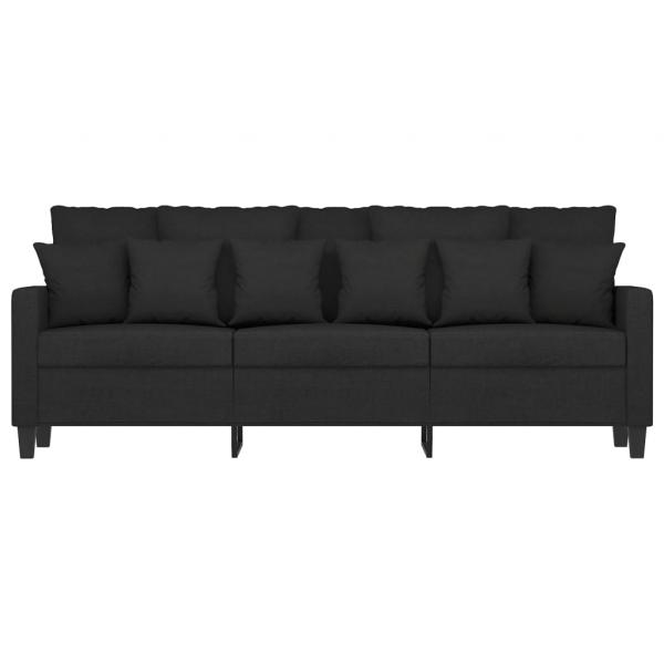 3-Sitzer-Sofa Schwarz 180 cm Stoff