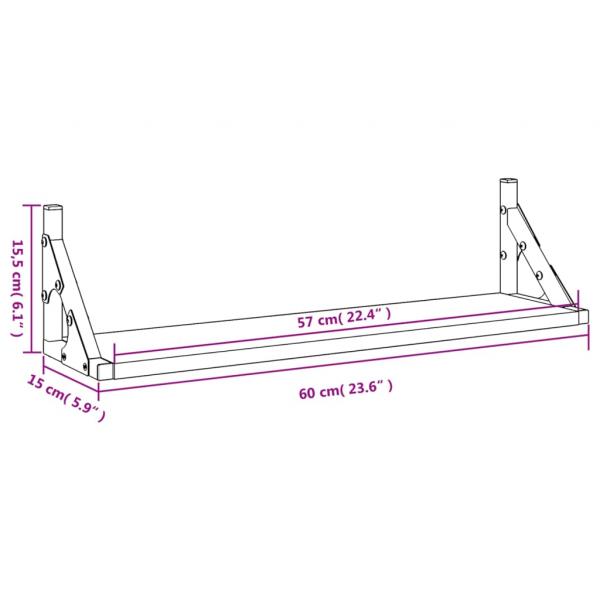 Wandregale 2 Stk. Braun Eichen-Optik 60x15x15,5 cm