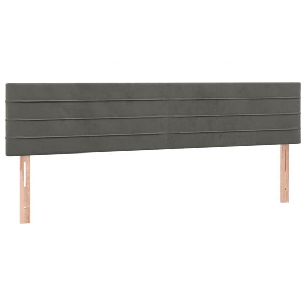 Kopfteile 2 Stk. Dunkelgrau 100x5x78/88 cm Samt