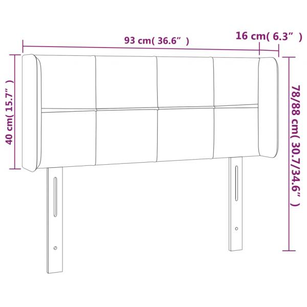 LED Kopfteil Rosa 93x16x78/88 cm Samt