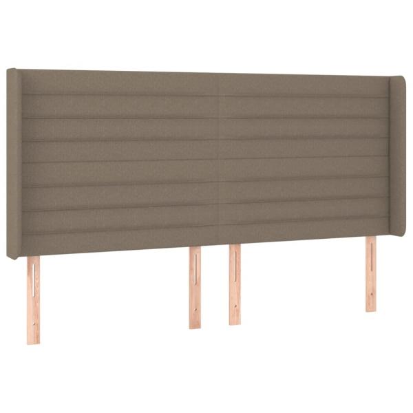 LED Kopfteil Taupe 183x16x118/128 cm Stoff