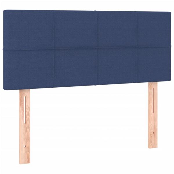 Boxspringbett mit Matratze & LED Blau 90x200 cm Stoff