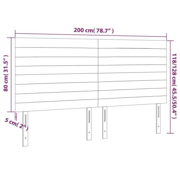 Kopfteile 4 Stk. Hellgrau 100x5x78/88 cm Stoff