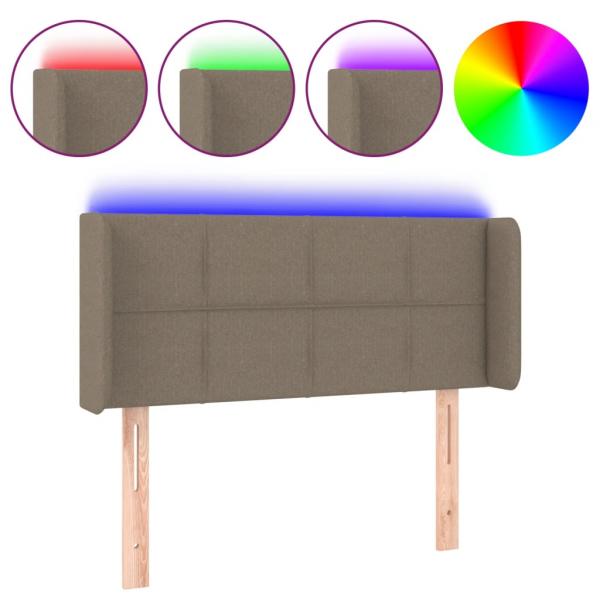 LED Kopfteil Taupe 93x16x78/88 cm Stoff