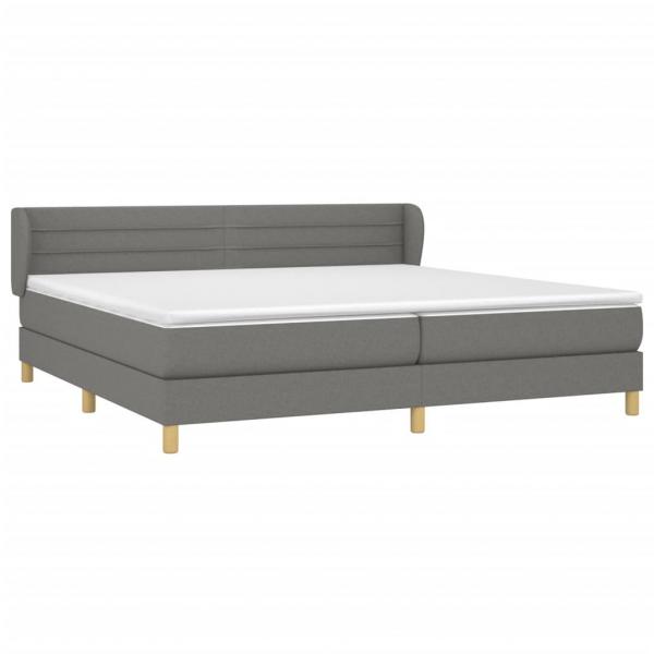 Boxspringbett mit Matratze Dunkelgrau 200x200 cm Stoff