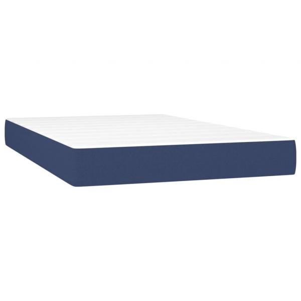 Boxspringbett mit Matratze & LED Blau 120x200 cm Stoff