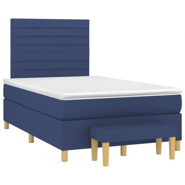 Boxspringbett mit Matratze Blau 120x200 cm Stoff