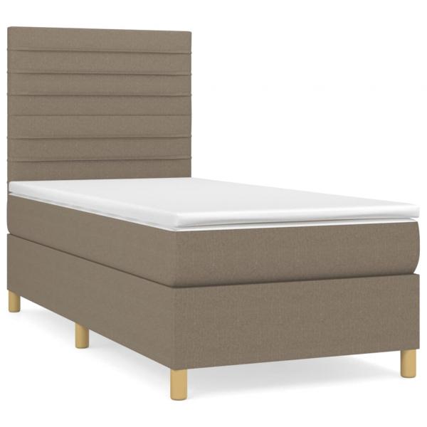 Boxspringbett mit Matratze Taupe 90x200 cm Stoff